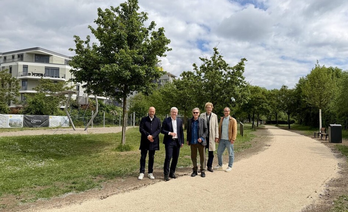 Neue Fuß und Radwege in Kastel verbinden Helling Höfe direkt mit dem Rheinufer
